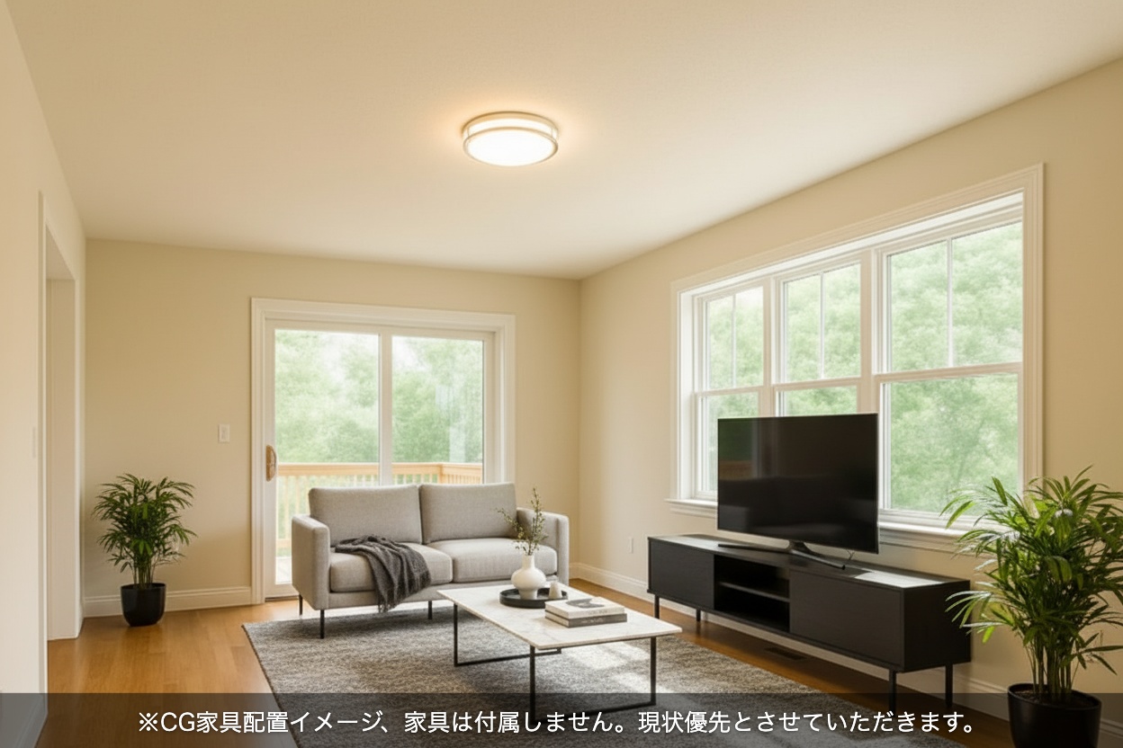 ルームAI で出力した、CG 注記入りのバーチャルステージング画像